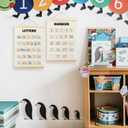 TLESKE Alphabet ABC Numbers Chart Poster Hanger Frame for Toddler Kid Classroom Set of 2, Homeschool Hanging Wall Art Decor for Nursery Playroom, Preschool Prek Learning Educational Poster, 12x16