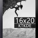 KTKDE 16x20 Picture Frame Wooden Black,Poster Frames with Polished Plexiglass, Wall Gallery Photo Frames Decorating for Minimalist Style Suitable,Any style Best gift