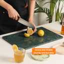 Adolif Green Marble Cutting Board for Kitchen, 12×20In Stone Cutting Board