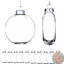 Set of 12, 3.15"/80mm Clear Glass Christmas Ornaments for Crafts Fillable Flat Disc,Christmas DIY Transparent Bulbs, Easy to Use to Fill