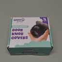 Child Safety Door Knob Cover (4 Pack) Hard-to-Remove Dual-Lock Door Handle Covers for Kids - Reusable Baby Proof Door Knob Locks - Installs Easily, No Tools Needed (Black)