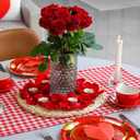 2 x Whaline 40Pcs Valentine's Paper Plates Gold Foil Love Heart Round Disposable Plates 9 Inch Red Decorative Tableware for Valentine's Day Anniversary Birthday Party Supplies