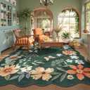 Lahome Floral 8x10 Area Rugs for Living Room, Soft Washable Bedroom Rug