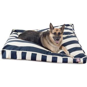 Majestic Pet Stripes Rectangle Large Dog Bed Washable – Non Slip Comfy Pet Bed – Dog Crate Bed with Removable Washable Cover – Dog Kennel Bed for Sleeping, Polyester Fiber, X-Large, Navy Blue