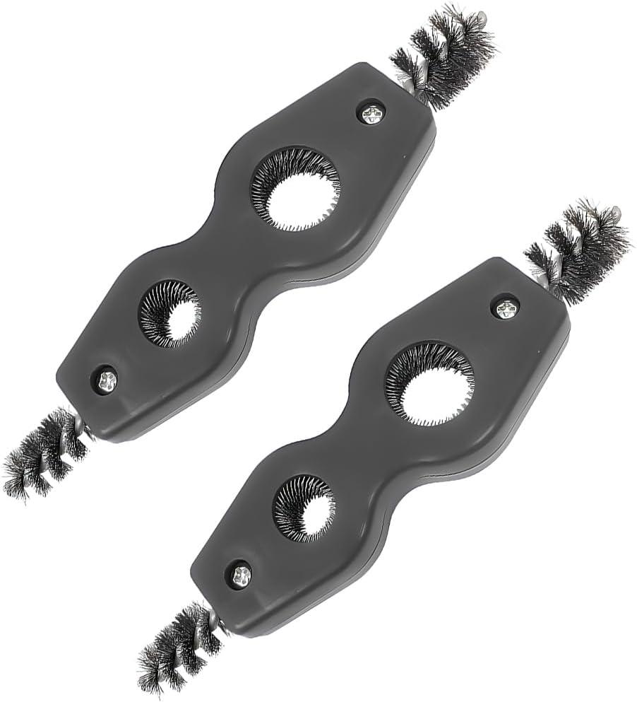 BELOMI 2PCS Car Battery Terminal Cleaning Brush, 4 in 1 Rustproof Battery Cleaner Tool with Steel Wire, Auto Universal Interior and Exterior Battery Terminals Machine PartsBlack