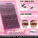 FANXITON DIY Lash Extension Kit 30D D Individual Lashes Lash Clusters Kit Cluster Lashes Lash Bond and Seal and Lash Tweezers for Lash Clusters Kit DIY at Home