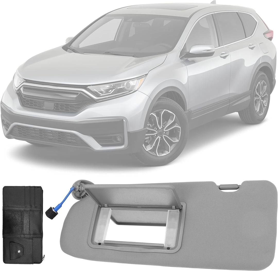 Driver Side Sun Visor Compatible with Honda CRV 2017 2018 2019 2020 2021 2022 Replace 83280TLAA12ZB Gray