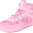 Sisttke Kids Wrestling Shoes Boys Girls Boxing Shoes Fitness Sneakers Zero Drop Sole (Pink)