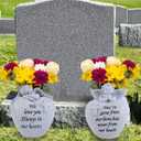 Angel and Cross Cemetery Grave Memorial Vases，Grave Decorations for Cemetery，Set of 2 Cemetery Memorial Vases with Removable Stakes,Memorial Gifts for Loss of Loved