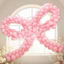 Hungdao 300 Pcs Pink Giant Bow Party Decorations Jumbo Bow Balloon Arch Kit Large Baby Shower Decoration for Girls Birthday Wedding Coquette Bridal Bachelorette Party Decor(10 In)