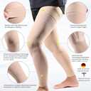 MGANG Full Leg Compression Sleeves for Swelling & Muscle Fatigue | Medical Grade, Non-Slip Silicone Band, Arthritis, Knee Pain Relief, Travel, Sports, Workout, Pregnancy, Post-Surgery