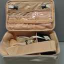 Ethereal Nail Polish Organizer Case, Leather Nail Polish Bag Holds 50+ Bottles (5ml/0.5fl.oz) and Nail Lamp, Nail Storage Organizer with Compartment, Leather White