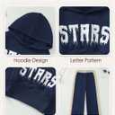 Girls' Clothing Set Crop Top Letter Hoodie Sweatpants Fall Winter Outfits Tween Girl Trendy Clothes Activewear 8-12 (Navy)