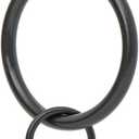 Ivilon Drapery Eyelet Curtain Rings - 1.7" Ring Loop for Hook Pins, Set of 14 - Black