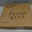 Key Holder for Wall, Key and Mail Holder Organizer - Key Holder Wall Mount with Bouquet Shelf and Key Hooks, Round Wooden Rustic Key Rack for Entryway and Home Decor (Black)