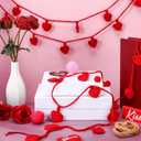 2 Pcs 13 ft Valentine's Day Heart Garland Banner Red Heart Crochet Garland Hanging Ornament Romantic Valentines Decoration for Anniversary Wedding Birthday Fireplace Party Decor