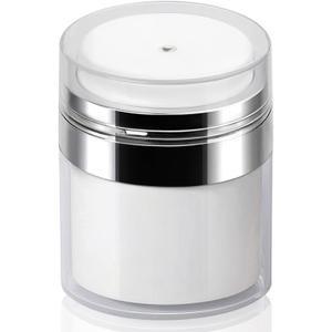 Airless Pump Jar - 0.5 Oz Lotion Dispenser with Pump Travel Container for Skincare, Refillable Empty Jars Vacuum Bottle for Moisturizer, Skincare, Makeup
