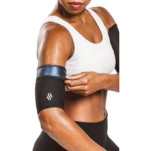 Sweat Shaper Womens Arm Trimmers, Sauna Arm Shaper Compression Sweat Bands, Slimming Arm Band for Flabby Arms, 2 Pack, Black (Medium)