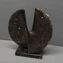 Modern Abstract Round Decorative Sculpture , Dining Living Room Desk Decor,Geometric Home Decor Statues,Shelf Top Decor Aesthetics,making it perfect for placing coffee tables or office shelves (12.4"bronze Colored)