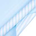 WRAPAHOLIC 30 Inch Reversible Baby Blue Wrapping Paper - Baby Blue and Stripes Wrapping Paper for Birthday, Holiday, Wedding, Baby Shower - 30 inch x 33 feet, 1 Count