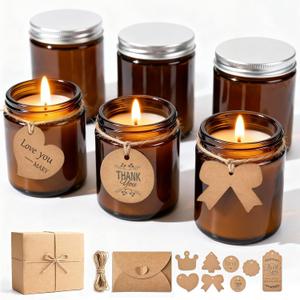 Home Scented Candles Gift Set, 6 Pack Aromatherapy Candles for Women, Non Toxic Soy Wax Candles for Relaxing Stress Relief, Emotional Gift with Handwritten Cards