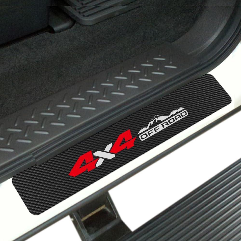 4PCS Car Door Sill Protector Anti-Scratch & Waterproof Car Door Sills Scratch Protection Universal Car Exterior Accessories for Car, SUV (Red-4x4)