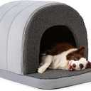 Orthopedic Dog Bed House - Dog House Indoor with Egg-Crate Foam - Tent Bed with Waterproof Lining & Nonskid Bottom, Ideal for Extra Large Breeds & Fits 42-Inch Crate - 41"x27", Charcoal
