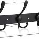 YUNISS Coat Rack Wall Mounted3 Tri Stainless Steel Coat Hook for Coat Hat Robes Towel in Mudroom Entryway (Black, 1 Pack 3 Hook)