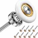 10 Pack Garage Door Rollers Replacement, 2” Nylon Garage Rollers with 6200-zz Dual Sealed Bearings, Quiet & Smooth Operation, Heavy-Duty 7” Steel Stem for Standard Residential Garage Doors