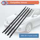 ZONFANT 4 Pcs Black Car Outer Door Window Moulding Trim Weatherstrip Seal Belt Compatible with 2009-2013 Corolla, Replace#75710-02210 75720-02210 75730-02190 75740-02190
