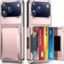 LeYi for iPhone-17-Pro-Max Case Wallet, Card Holder Rose Gold for i Phone 17Pro Max Cases with Credit Card Slot Military Grade Protective Women Men Funda para Cover for iPhone17 ProMax, Rose Gold