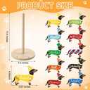 Interchangeable Paper Towel Holder Seasonal Freestanding Bamboo Paper Towel Holder with 10 Holiday Sign Countertop Decoration for Summer 4th of July Kitchen Home Bathroom (Dachshund)