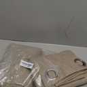 LAMIT Taupe Linen Textured Curtains 63 inches Long for Bedroom, Grommet Thermal Insulated Thick Curtains Burlap Light Filtering Panels for Living Room/Farmhouse, Set of 2 Panels, W52 x L63