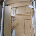 Chrangmay 47.24" Big Modern Vanity Desk with Mirror and Lights,Makeup Vanity Desk with 5 Drawers and Storage Shelves & Power Outlet,Dressing Table with Glass Top, Oak