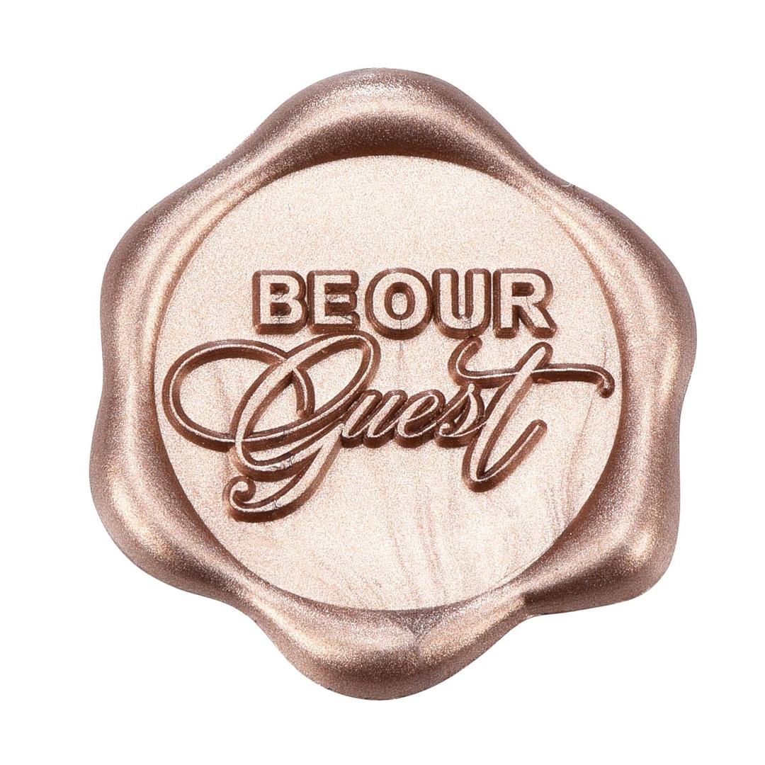 Yoption Be Our Guest Wax Seal Stickers, 50 Pack Envelope Seals, Self-Adhesive Champagne Gold for Wedding Invitations, Party, Christmas, Gift Wrapping