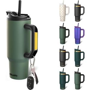 Frost Buddy Thicc Buddy - 30 oz Stainless Steel Vacuum Insulated Tumbler with Lid and Straw for Water - Travel Mug Cupholder Friendly - Gifts for Women Men Him Her (Olive)