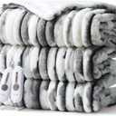 GarveeHome Heated Blanket Queen Size, Electric Blanket Cozy Faux Rabbit Fur with 4 Heating Levels & 10 Hours Auto Off, Over-Heat Protection, Machine Washable, ETL Certification, Marble Gray 84"x90"