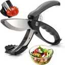 Salad Scissors with Double Blades, Lettuce Chopper for Chopped Salad, Black