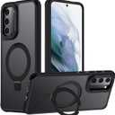 for Samsung Galaxy S21 Plus Case, Magnetic Adjustable Ring Stand [Fit for Magsafe], [Military-Grade Shockproof Protection] Phone Case with Kickstand&Ring Holder (Black)