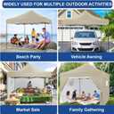 COBIZI 10x10 Heavy Duty Pop up Canopy with 4 Removable Sidewalls, Canopy Tent with Portable Bag, Pop up Tent Commercial Gazebo Waterproof Sunshade for All Weather Party Camp Stall Patio,Khaki