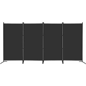MAYOLIAH 4 Panel Privacy Screen Room Dividers 6FT Tall Portable Office Wall Divider for Rooms Separator 136"x20"x71", Black