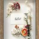 FrameWorks 8.5x11 Driftwood Wooden Shadow Box Frame  Soft Felt Back, Tempered Glass, and Included Elegant White Ball Push Pins (Brown)