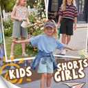 3 Pack Girls' Bermuda Long Shorts 5-14Y | Bermuda Shorts, Athletic, Long Short, Drawstring, Sweatshorts Pocket, for Summer, Casual, for Girls, Kids, Teen, 5-14Y