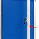 SWANCROWN Pins Bulletin Board Enclosed Wall-Mounted Secure Display Board for Notice Message with Door and Keys,38x28inches(9xA4) (Blue Felt)
