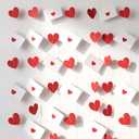 8 Strings Valentines Garland Decoration Red Heart Envelope Garlands Valentine's Love Hanging Letter Banner Paper Home Wall Decor for Galentines Party Wedding Anniversary Bridal Shower