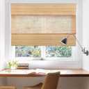 LazBlinds Cordless Bamboo Roman Shades, Light Filtering Window Treatment, Roll Up Bamboo Blinds for Windows, 35'' W x 60'' H