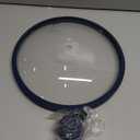 Microwave Glass Cover Splatter Guard Lid with Anti-scald Silicone Handles and Vented Edge for Food Pot Plate Cover 10.5 inch Blue