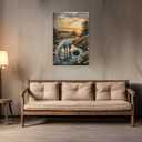 White Horse Canvas Wall Art Abstract Animal Picture Print Vintage Farmhouse Art Poster Retro Forest Landscape Painting Framed Artwork For Bedroom Living Room Home Decor(Artwork-4,16"x24")