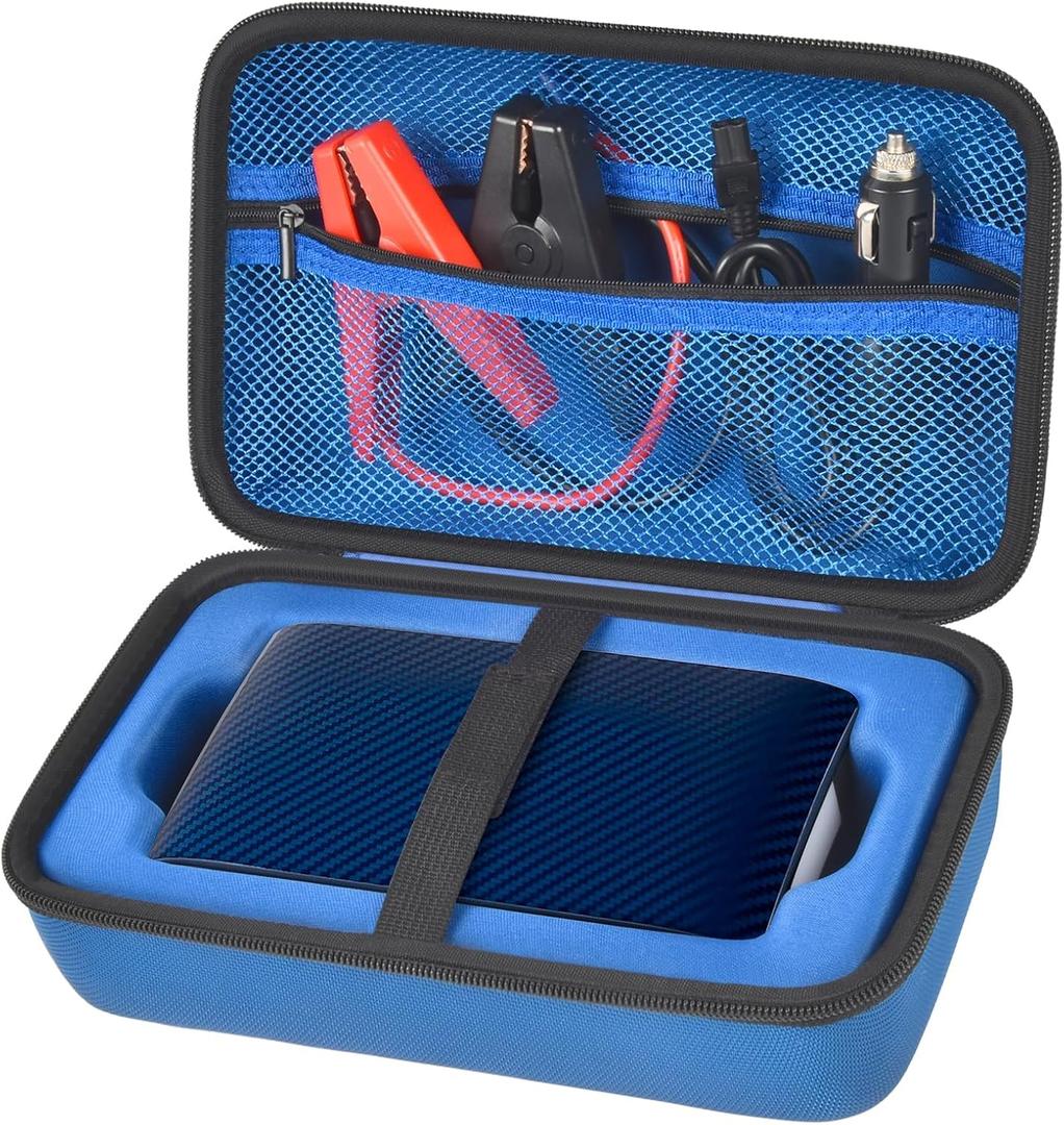 Case for Halo Bolt 58830/57720/ Air 58830/ ACDC Max 55500 mWh/Air + Portable Emergency Power Kit, Storage Holder for Air Nozzles, Extra Accessory, Car Jump Starter, and Charger- Blue (Box Only)