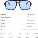 Retro Square Sunglasses, Multiple Colors, UV400 Protection (Black/Blue)